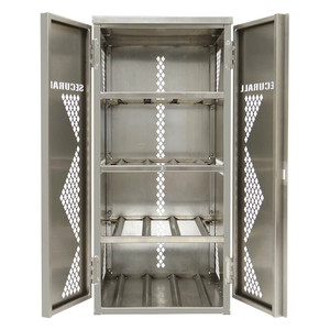 SECURALL 8 Cyl. Vertical Standard Door, Aluminum Propane Cabinet, Gray