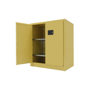 SECURALL Self-Latch Standard 2-Door / Counter High Cabinet w/ casters (2 rigid, 2 swivel), General Storage Cabinet, Gray