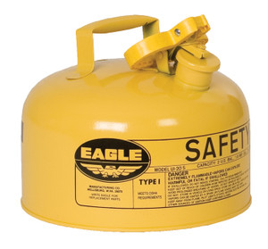 EAGLE 2 Gallon Steel Safety Can for Diesel, Type I, Flame Arrester, Yellow - UI20SY