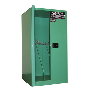 SECURALL 9-12 H Cyl. 65" H, Self-Latch Standard Door, Fire-Lined, Medical Cabinet, MedGreen
