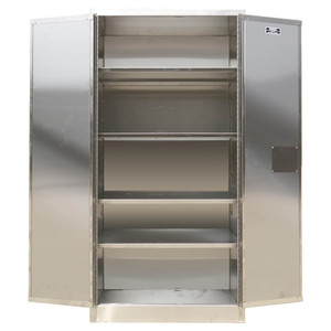 SECURALL 84"x48"x18" H, 4 Shelves, Self-Latch Standard 2-Door, Stainless Steel General Storage Cabinet, Gray