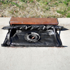 ENPAC 24"x48" Storm Sentinel® Curb Inlet Filter with Grate Guardian, No Overflow, Black