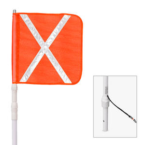 DRIVER SafetyWhips® 11' Heavy Duty Telescoping Whip with 16" Orange Mesh Flag