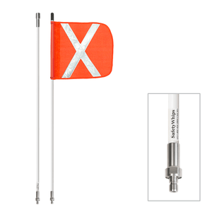 DRIVER SafetyWhips® 12', 2 Piece (Breakdown), Heavy Duty Whip with Orange Mesh Flag