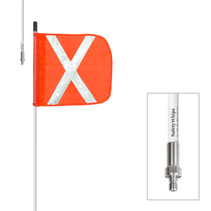 DRIVER SafetyWhips® 8', 1 Piece, Heavy Duty Whip with Orange Mesh Flag