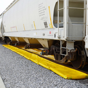 Railcar Track Pan Washdown Berm, Yellow