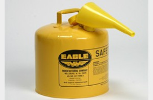 EAGLE 5 Gallon Steel Safety Can for Diesel, Type I, Flame Arrester, Funnel, Yellow - UI50FSY EAGLE 5 Gallon Steel Safety Can for Diesel, Type I, Flame Arrester, Funnel, Yellow - UI50FSY