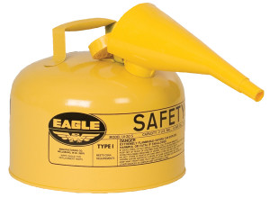 EAGLE 2.5 Gallon Steel Safety Can for Diesel, Type I, Flame Arrester, Funnel, Yellow - UI25FSY EAGLE 2.5 Gallon Steel Safety Can for Diesel, Type I, Flame Arrester, Funnel, Yellow - UI25FSY
