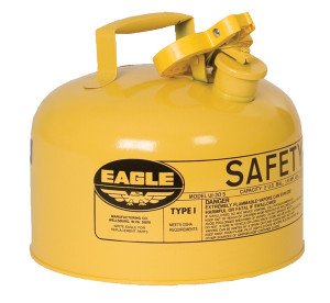 EAGLE 2.5 Gallon Steel Safety Can for Diesel, Type I, Flame Arrester, Yellow - UI25SY