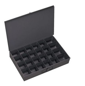 DURHAM Gray Steel Large Compartment Box - 24 Compartments