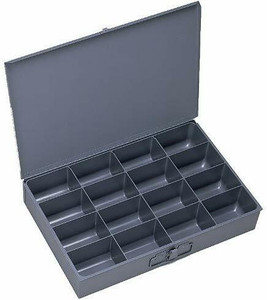 DURHAM Gray Steel Small Compartment Box - 16 Compartments