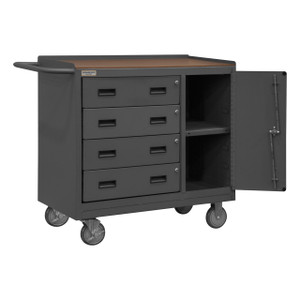 DURHAM 2211A-TH-LU-95, Mobile Bench Cabinet, hard board top