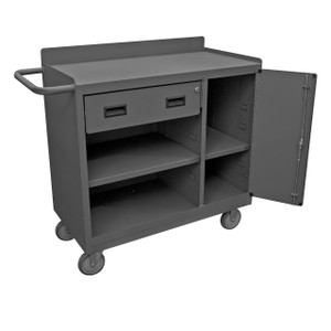 DURHAM 2212A-LU-95, Mobile Bench Cabinet, adjustable shelf