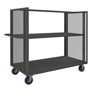 DURHAM 2SPT-EX3060-1A-2K-6PU-95, 2 Sided Mesh Truck, 2 shelves and top