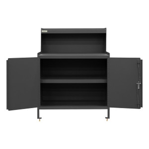 DURHAM 3000RSLF-95, Stationary Workstation, riser, 2 doors