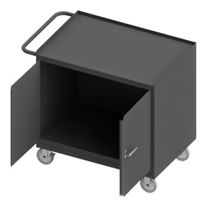 DURHAM 3112-95, Mobile Bench Cabinet, steel top, 2 doors