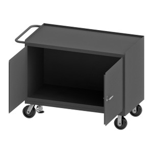 DURHAM 3411-FL-95, Mobile Bench Cabinet, 2 door, FL