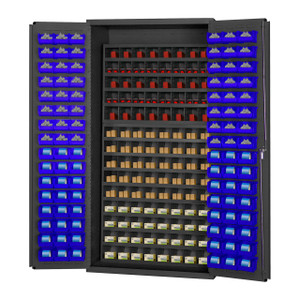 DURHAM 3501-DLP-72/40B-96-5295, Cabinet, 96 blue bin, 112 pigeon bin