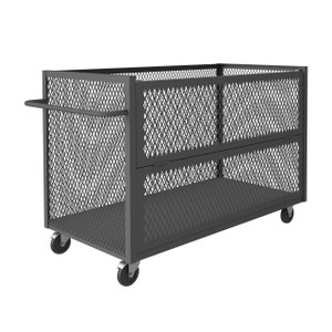 DURHAM 3STDG-EX3060-5PO-95, 3 Sided Mesh Truck, 1 shelf, drop gate
