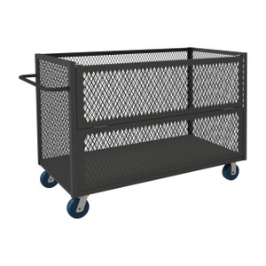 DURHAM 3STDG-EX3060-6PU-95, 3 Sided Mesh Truck, 1 shelf, drop gate