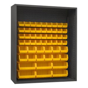 DURHAM 5019-54-95, Enclosed Shelving, 24X60, 54 yellow bins