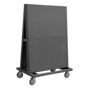 DURHAM AF-2436-PB-5PU-95, A-Frame Truck, pegboard panel, no handle