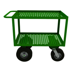 DURHAM GC-2436-2-10/12PN-83T, Garden Cart, 2 perforated shelves