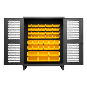 DURHAM HDCV60-54B-95, Cabinet, 24X60, 54 yellow bin, recessed