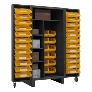 DURHAM HDJ36-12DC24TB4S95, Cabinet, 4 shelf, 12 yellow/24 tilt bins