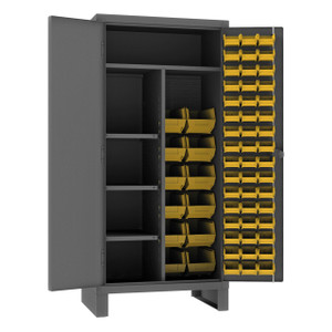 DURHAM HDJC243678-60-4S95, Cabinet, 24X36, 4 shelf, 60 yellow bins