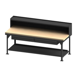 DURHAM HDWBMT3696RS2DR95, Workbench, maple top, 2 drawers, riser DURHAM HDWBMT3696RS2DR95, Workbench, maple top, 2 drawers, riser