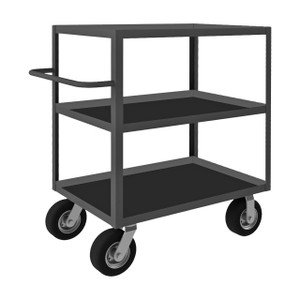 DURHAM RIC-243645-3-ALU-95, Rolling Instrument Cart, 3 shelves