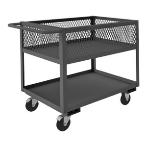 DURHAM RSC12-EX1830-2-5PO-95, Stock cart, 2 shelves with high lips