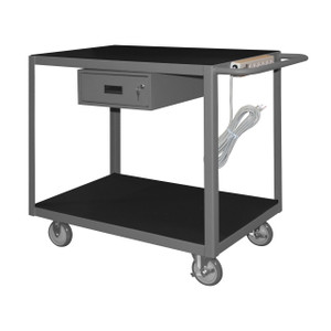 DURHAM RSIC-2436-2-5PU-95, Rolling Instrument Cart, 1 drawer