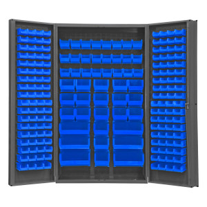 DURHAM SJC-BDLP-192-5295, Cabinet, 24X48, 192 blue bins