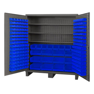 DURHAM SSC-722484-BDLP-2123S5295, Cabinet, 3 shelves, 212 blue bins
