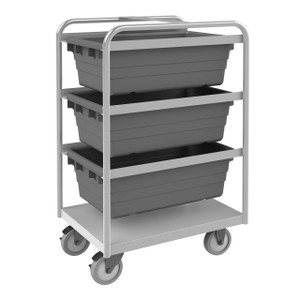DURHAM STBR-183042-3-5PU, Stainless Steel Tub Rack Cart, 3 bins