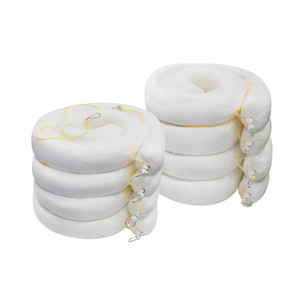ENPAC Sock and Net Oil Only Absorbent Boom, Case of 4, White - 8"D x 10'L