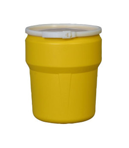EAGLE 10 Gallon, Plastic Lever-Lock, Lab Pack Plastic Barrel Drum, Yellow - 1609 EAGLE 10 Gallon, Plastic Lever-Lock, Lab Pack Plastic Barrel Drum, Yellow - 1609