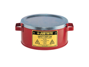 JUSTRITE 1 Gallon, Drip Can With Handles and Fire Baffle, Steel, Red - 10376