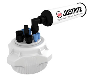JUSTRITE 83mm VaporTrap Cap with Filter Kit, 4 Ports 1/8" OD Tubing, 3 Ports 1/4" OD Tubing, 1 port 1/4"or 3/8" Hose Barb - 12828