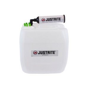 JUSTRITE 13.5 Liter HDPE Carboy with Filter Kit, UN/DOT Certfied, VaporTrap, 6 Ports 1/16" Tubing, 70mm Cap - 12836