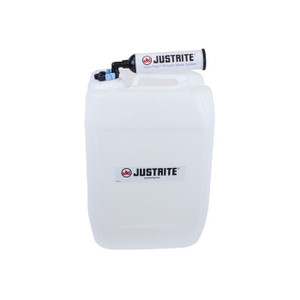 JUSTRITE 20 Liter HDPE Carboy with Filter Kit, UN/DOT Certfied, VaporTrap, 4 Ports 1/8" OD Tubing, 3 Ports 1/4" OD Tubing, 70mm Cap - 12843