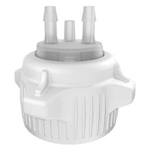 JUSTRITE 53mm Carboy Cap, Open Top with Adapter, Two 1/4" Molded-in Hose Barbs and Vent - 12855