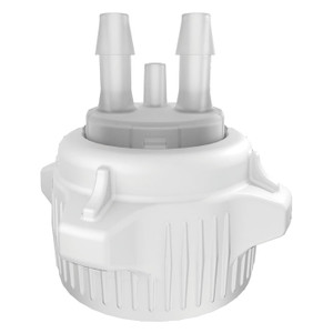 JUSTRITE 53mm Carboy Cap, Open Top with Adapter, Two 5/16" Molded-in Hose Barbs and Vent - 12856