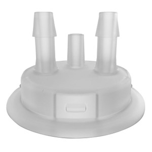 JUSTRITE 53mm Adapter for Carboy Cap, Two 1/4" Molded-in Hose Barbs and Vent - 12865