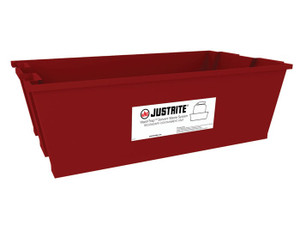 JUSTRITE 9 Gallon Spill Basin for 13.5 or 20 Liter Carboys, Plastic, Red - 12956