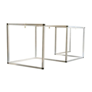 JUSTRITE 7' x 2' Rectangular Breakroom Workspace Cough and Sneeze Guard, PVC in Aluminum Frame - 15613