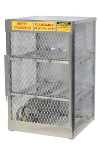 JUSTRITE 6 Horizontal 20 to 33 Lb. LPG Cylinder Capacity, Gas Cylinder Cabinet Locker, Aluminum - 23002