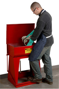 JUSTRITE 11 Gallon Rinse Tank, Floor-Standing, Foot-Operated Self-Close Cover, Drain Plug, Steel, Red - 27110 JUSTRITE 11 Gallon Rinse Tank, Floor-Standing, Foot-Operated Self-Close Cover, Drain Plug, Steel, Red - 27110